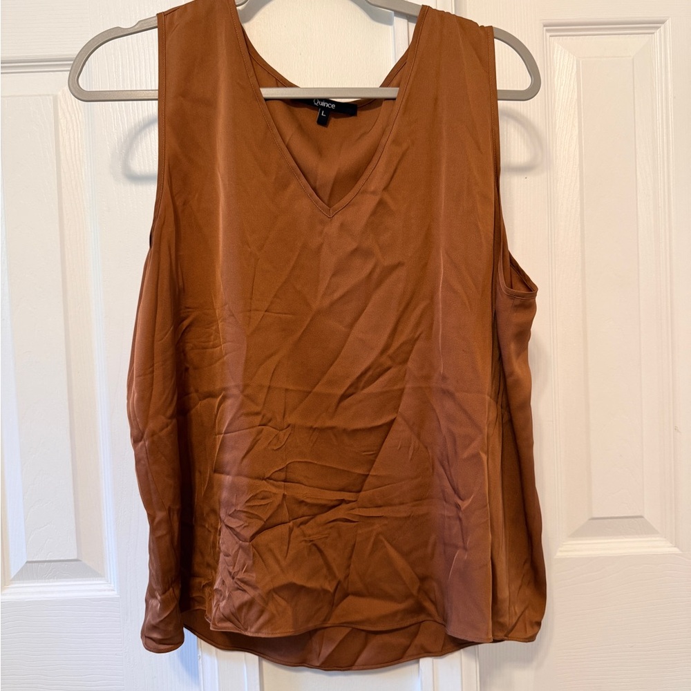 Quince Women's Tan Sleeveless Tank Top
